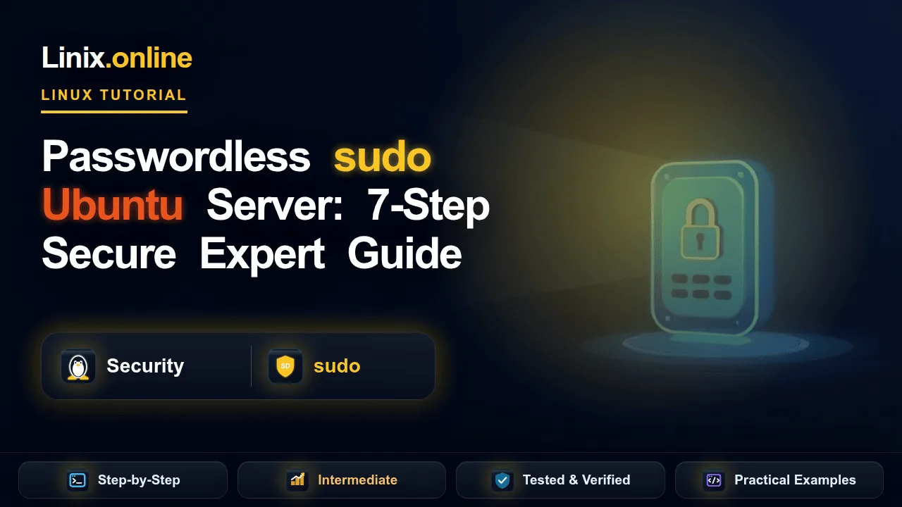 Passwordless sudo Ubuntu Server tutorial
